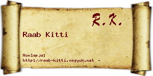 Raab Kitti névjegykártya